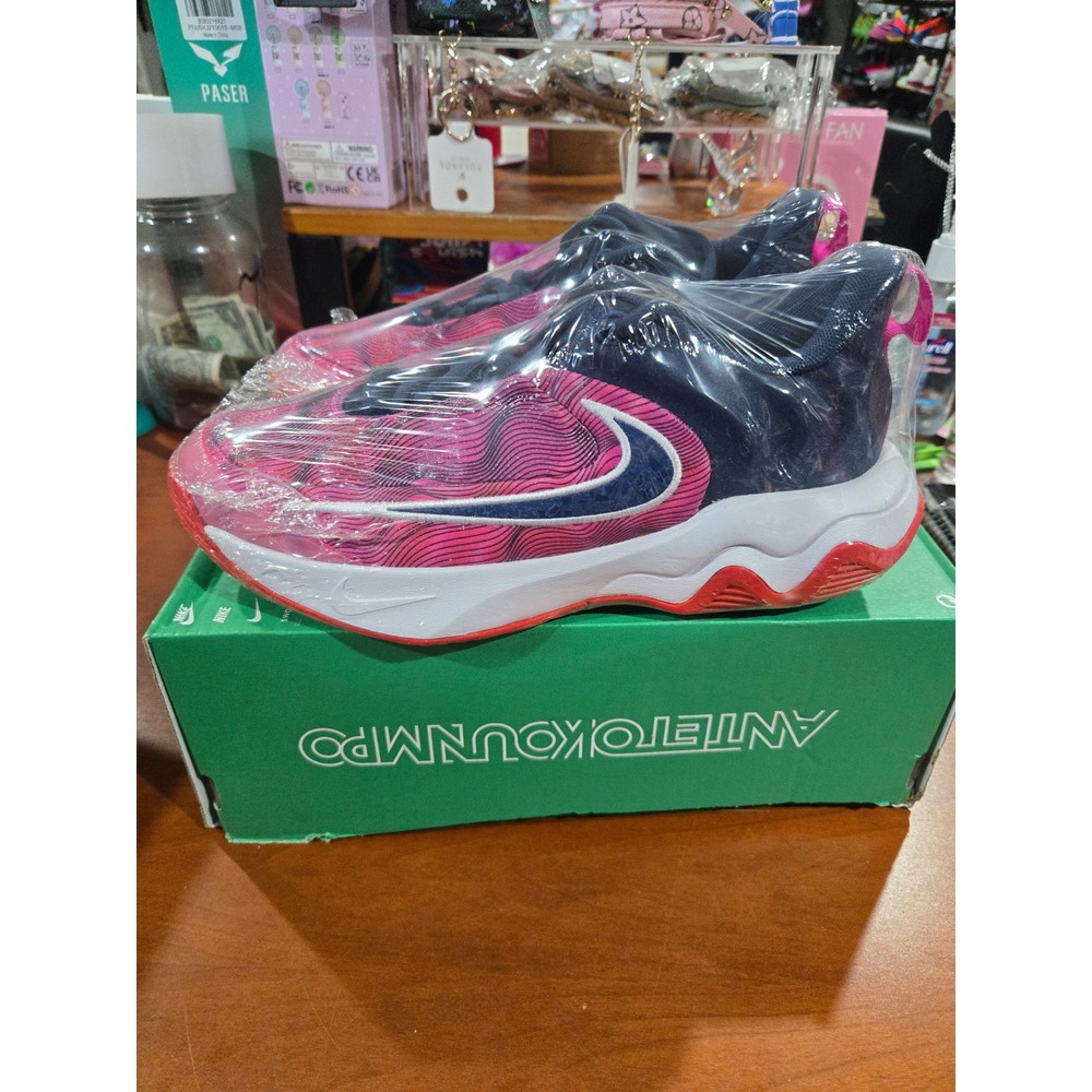 Nike Giannis Immortality 4 SE GS Picante Red Midnight Navy IH7662-600 Size 5.5Y